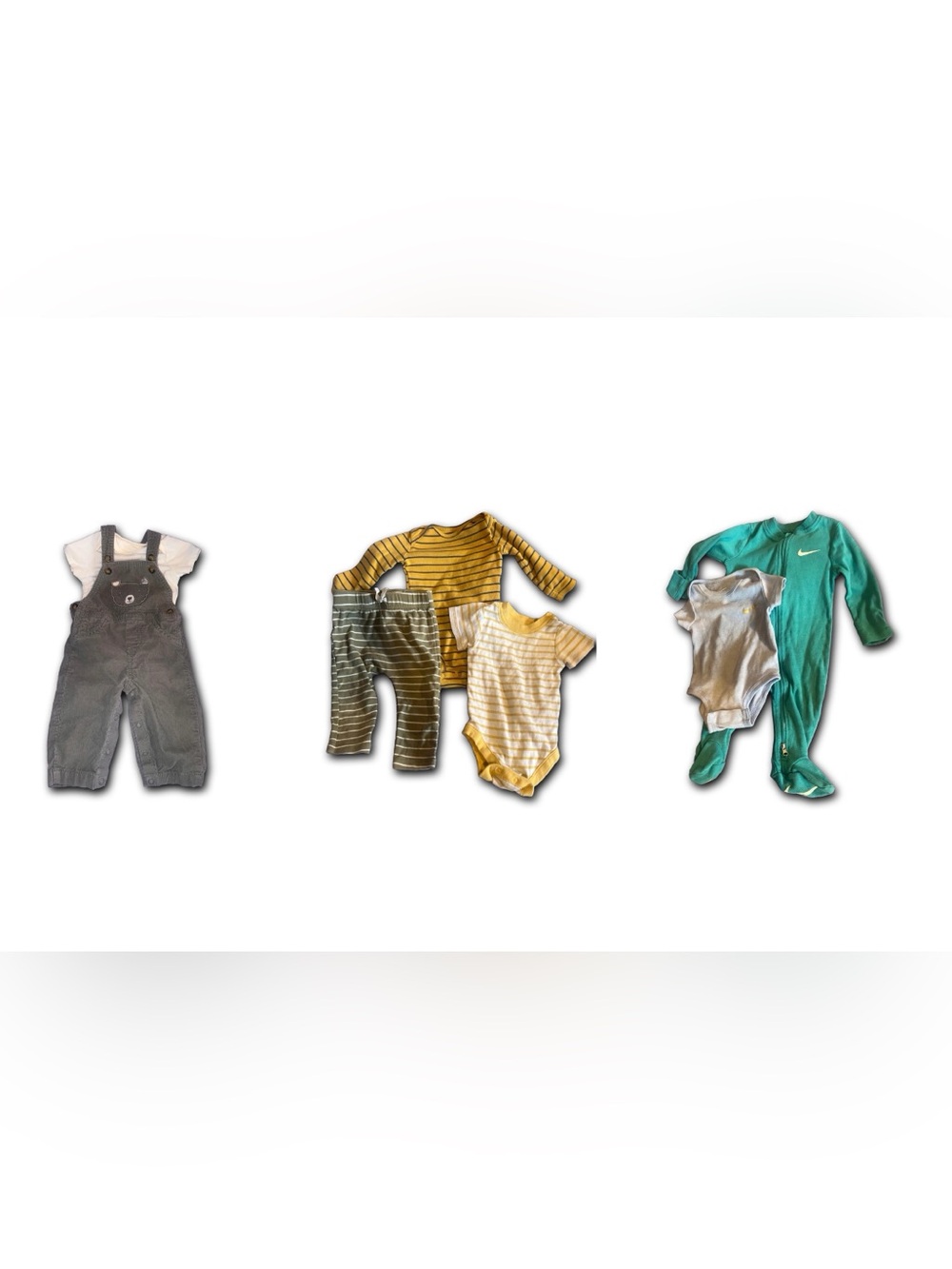7 Piece 6 month Bundle 2 Nike Pjs Carters Onsie  corduroy overalls bear